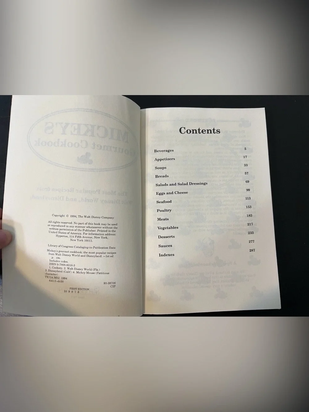 Vintage Disney Recipe Book Mickey’s Gourmet Cookbook 1994 First Edition